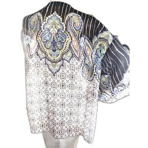 Figueroa Anthropology Shrug Women's XL Kimono Sleeve Sheer Cover Up Black Luxury